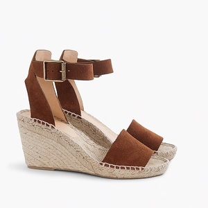 J. Crew Corsica brown suede wedge espadrilles